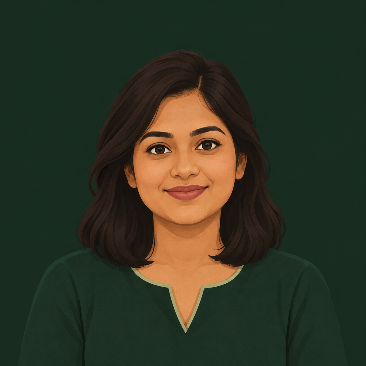 Illustrated portrait of the AI interviewer